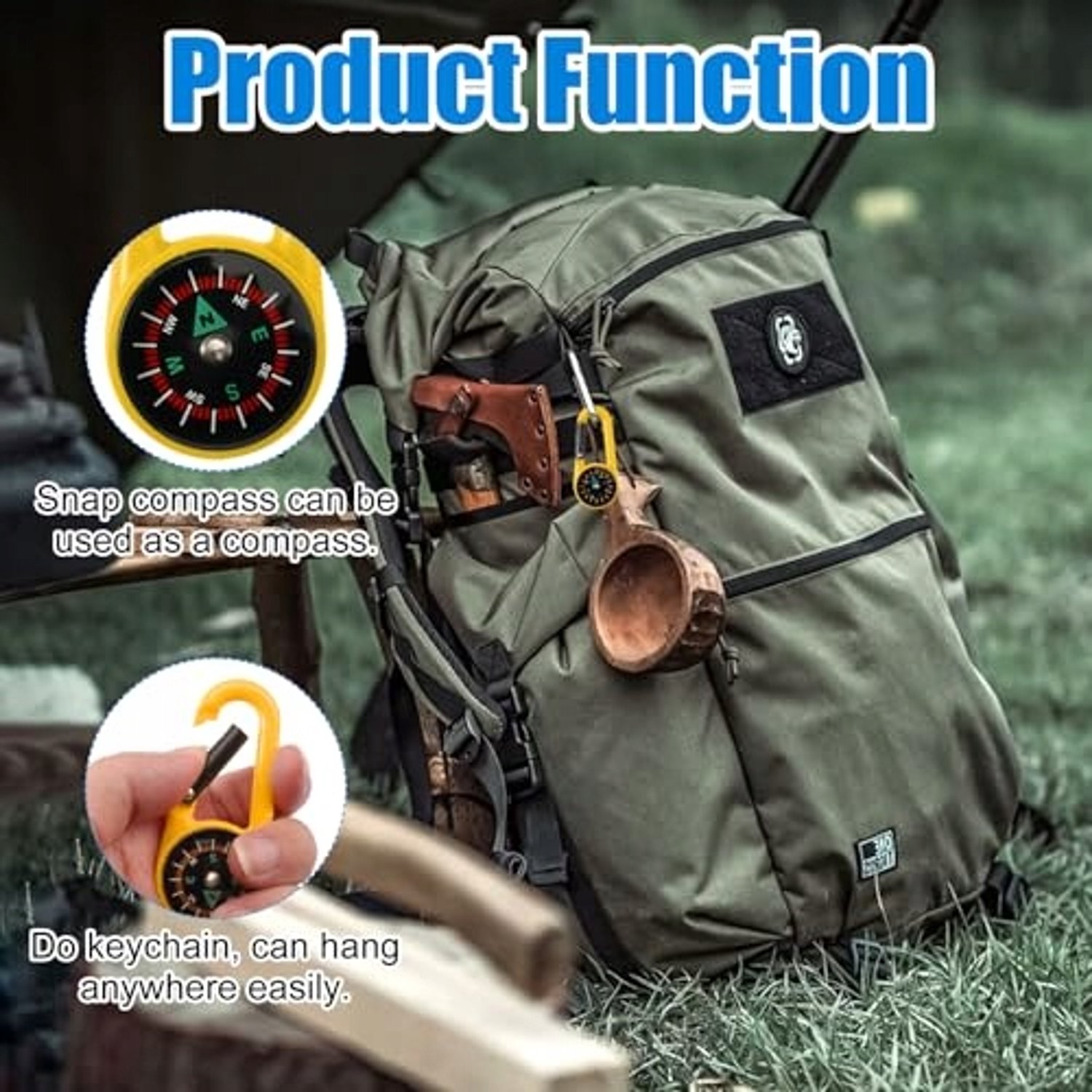 10x Kompas Sleutelhanger - Survival & Outdoor