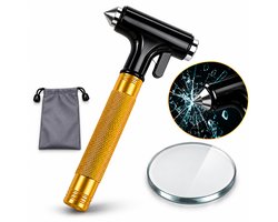 Handera® PRO 3-in-1 Veiligheidshamer - Noodhamer - Incl. Testglas - Gordelsnijder - Veilig Onderweg - Life Safekey - Autoruit breker - Veiligheidshamer - Onderweg - Autoglas breker - Hammer
