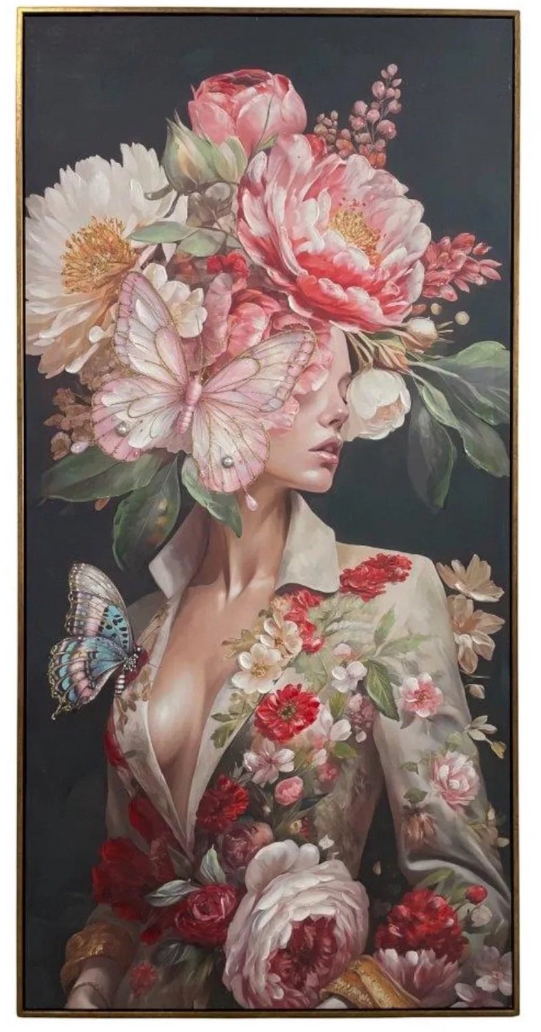 Mansion atmosphere Schilderij Bloemenportret Rosalie 70x140 cm
