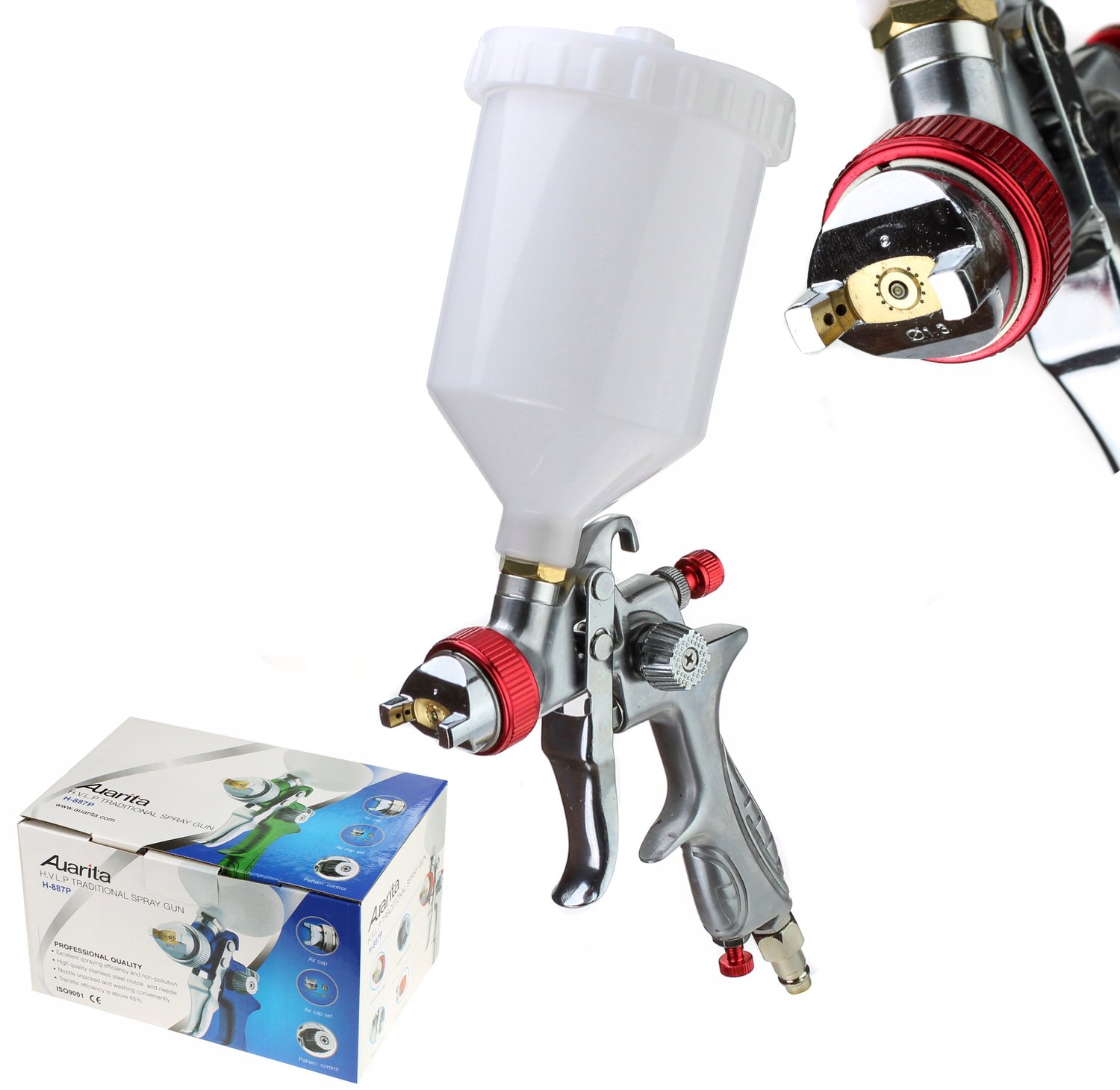 Auarita H-887P HVLP Spuitpistool 2,5mm met 600ml Tank