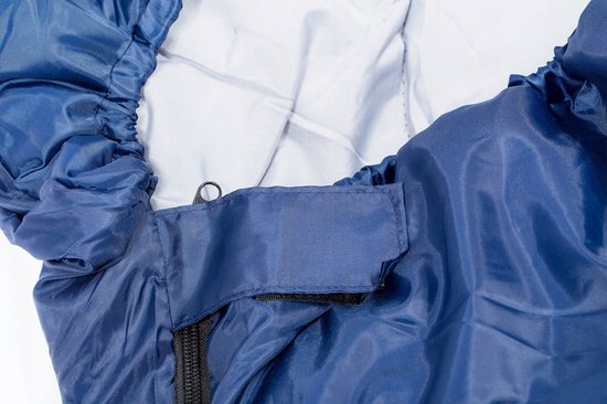 Merkloze Rechthoekige Slaapzak met Capuchon - Blauw — afbeelding 3