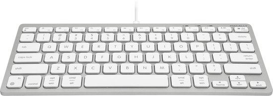 Macally UCASLIMKEYCA Compact bedraad USB-C en USB-A toetsenbord voor Apple Mac en iPad - Witte toetsen - U.S. Engels (QWERTY) layout — cadeau in Elektronica - foto 2