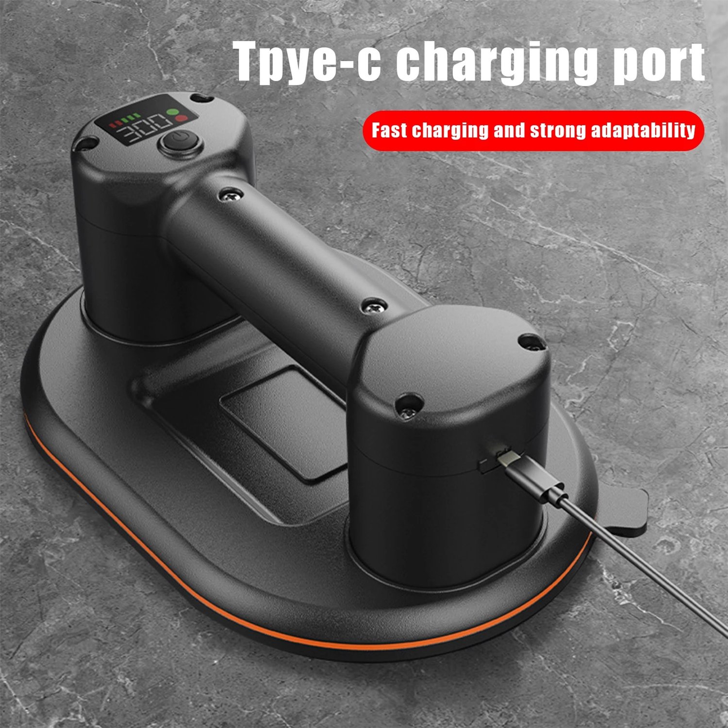 Elektrische Vacuümzuignap 300 kg – Dubbele Motor – Digitaal Display – 3600 mAh Accu – Type-C Oplaadbaar