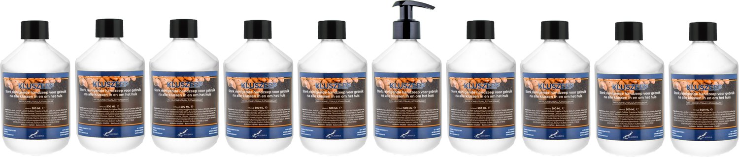 Kluszeep 500 ml - met gratis pomp - set van 10 stuks - Voordeelverpakking