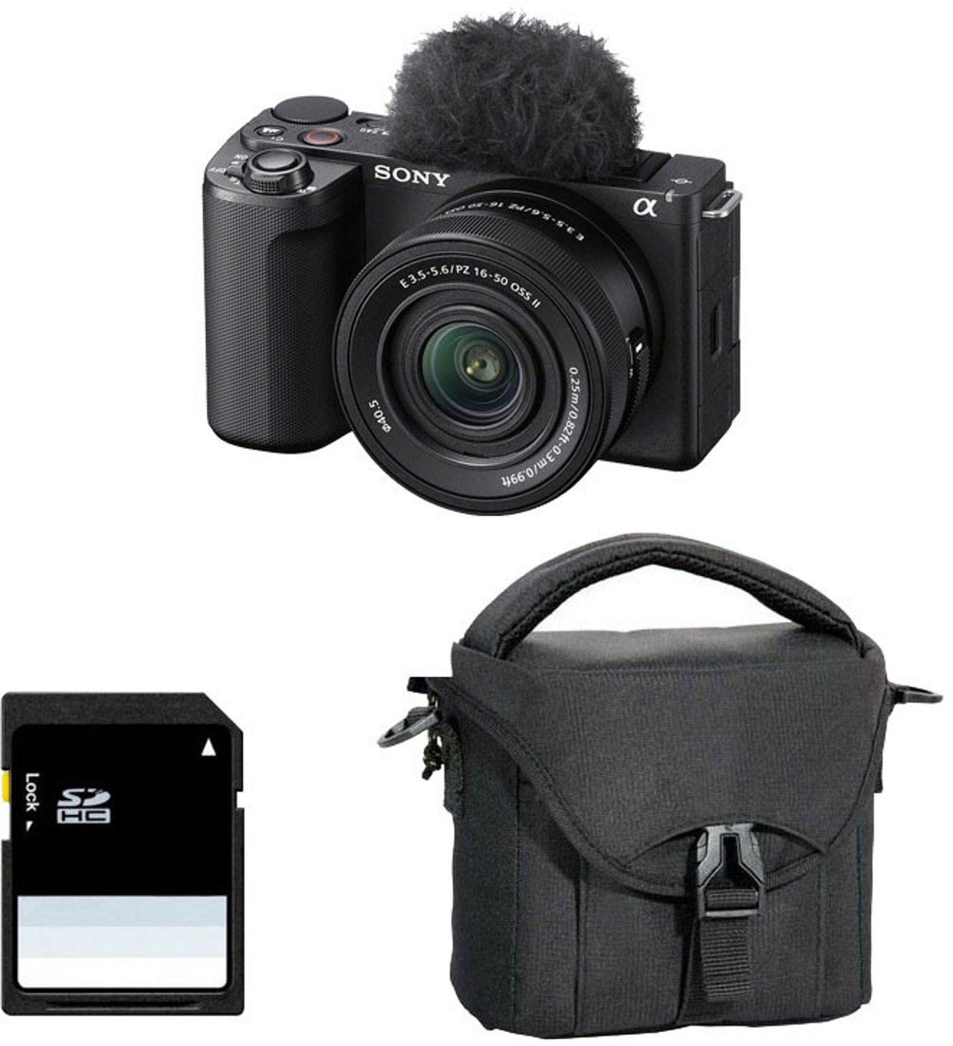 SONY ALPHA ZV-E10 II SCHWARZ + 16-50 PZ II + Tasche + 8 GB SD-Karte