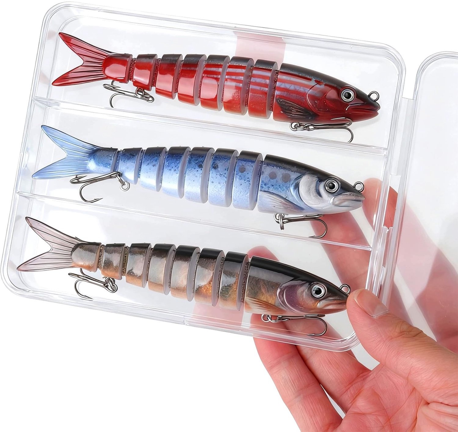 Set van 3 Segmentale Kunstaas Wobblers 13,5 cm voor Snoek & Baars