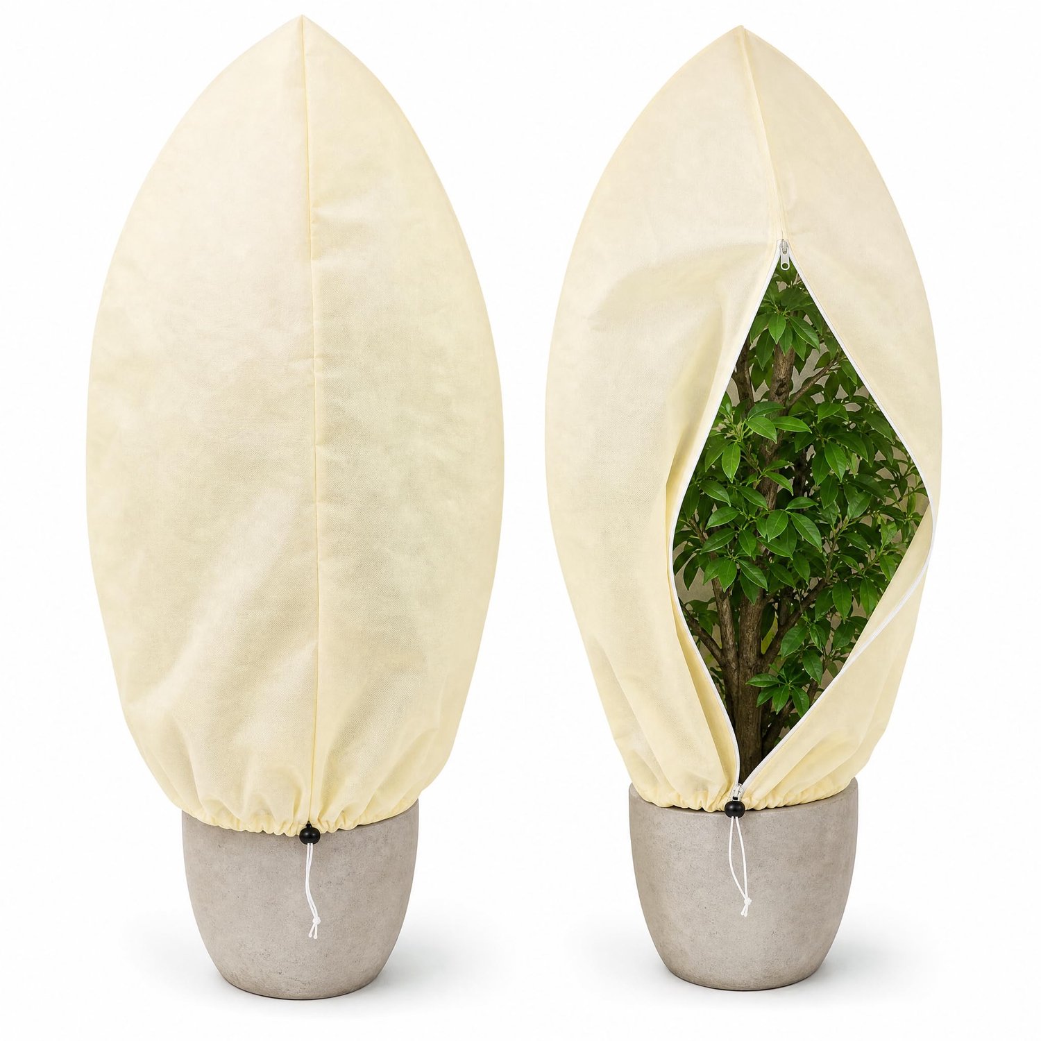 Famanu - Winterbescherming voor planten - Beschermt tegen kou en vorst - Duurzaam polyester - Groen 2 stuks