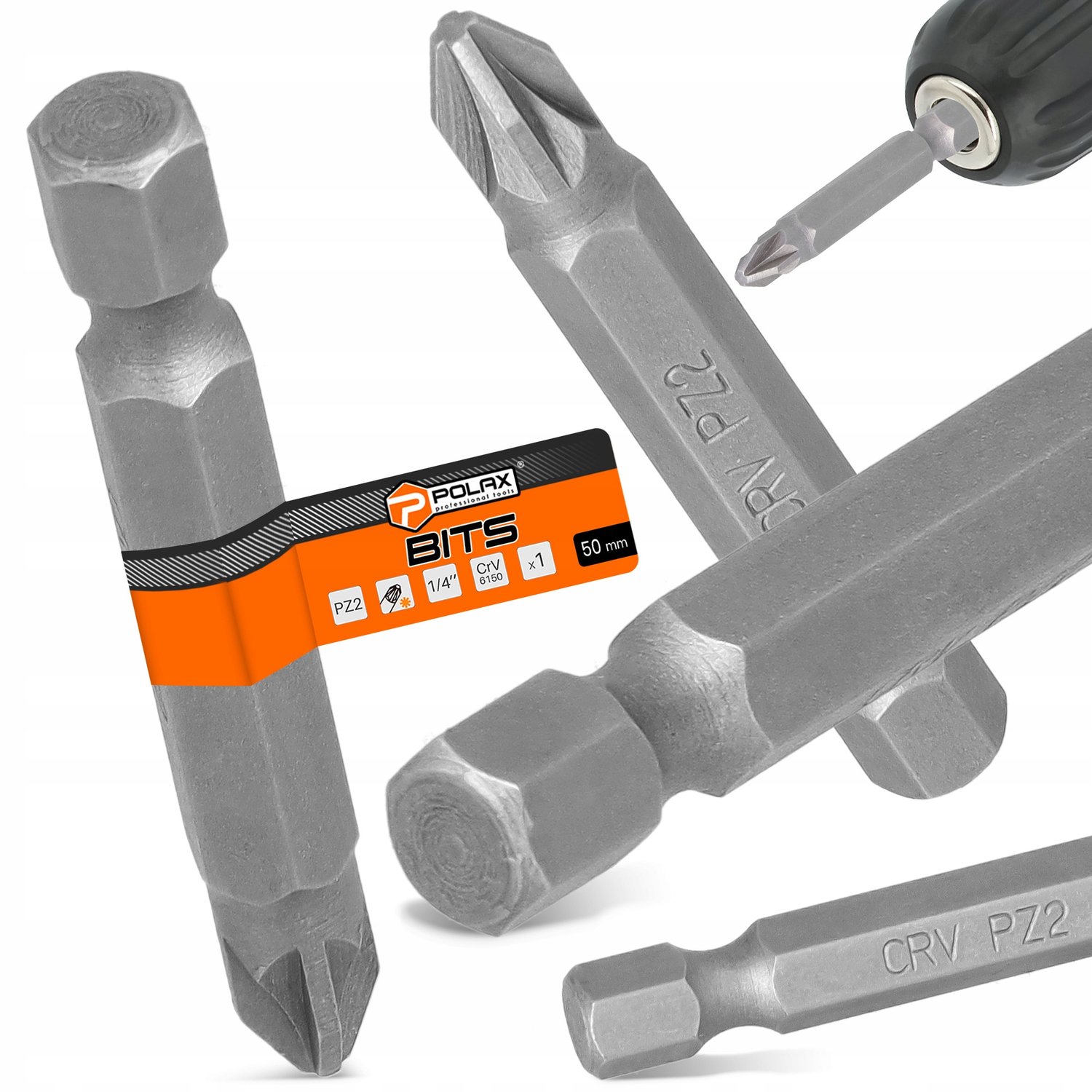Pozidriv Bit PZ2 50mm 1/4" Magnetisch - CrV Staal