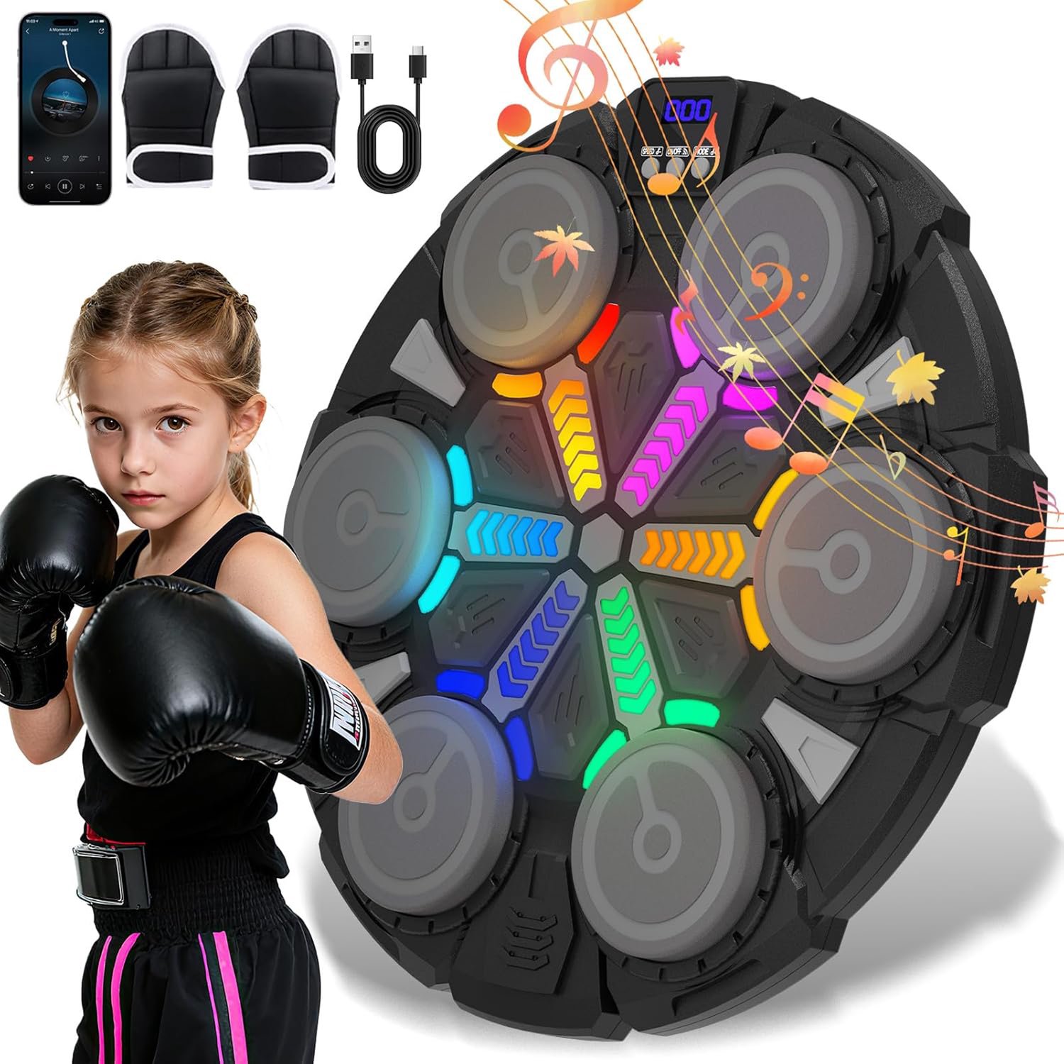 Muziek-Boksmachine Voor Volwassenen En Kinderen - Slimme Boks-Trainingsapparatuur Met Muziek - Boksdoelmachine