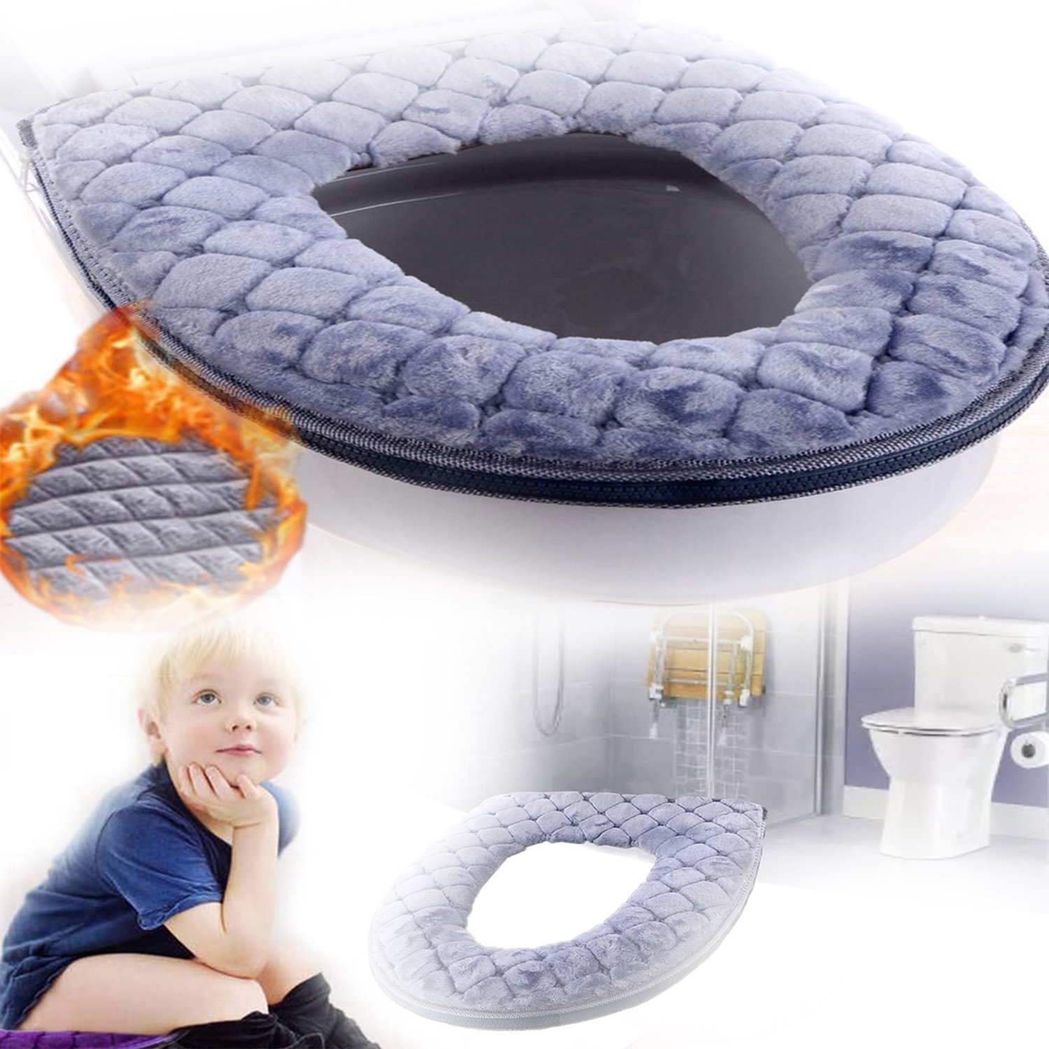 Toiletbrilhoezen, Extra Dik, Zacht Toiletbrilkussen, Wasbare Toiletbrilhoezen Voor de Badkamer, Herbruikbaar Kussen.