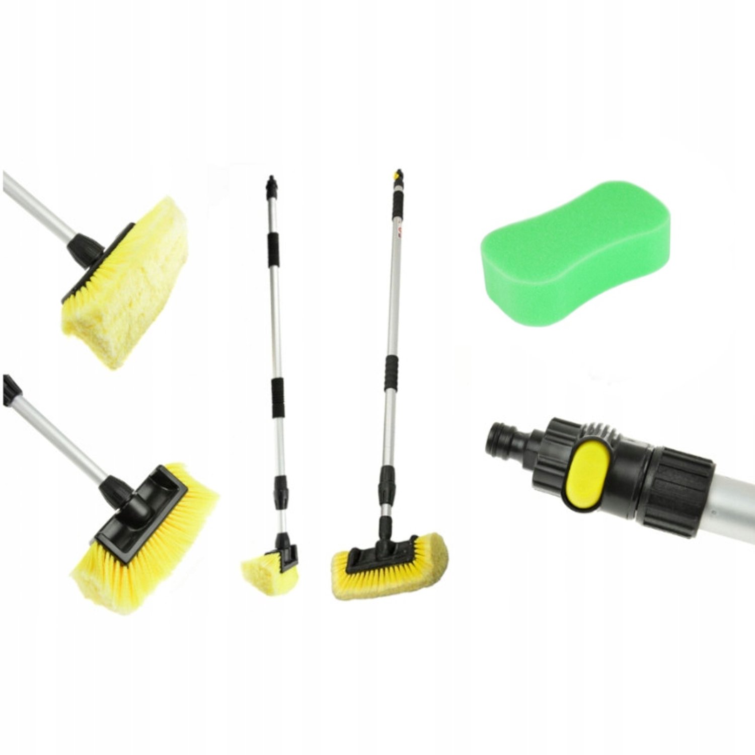 Telescoop Wasborstel 150-260cm met Spons - Auto & PV Reiniging