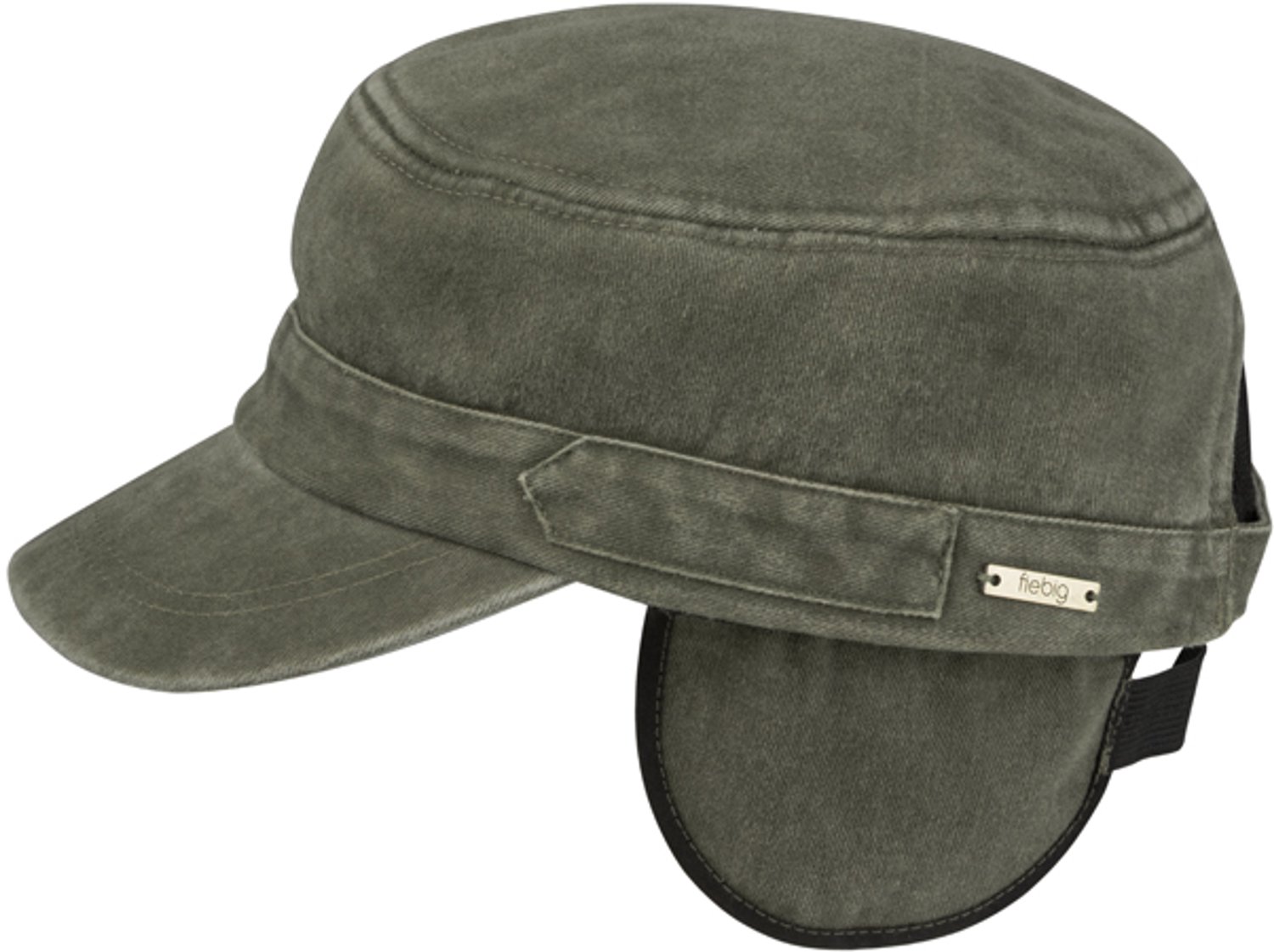 Army WinterCap met oorkleppen 100% washed Cotton one size Olijf groen