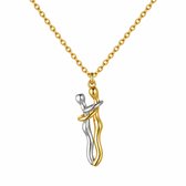 Matthew Studio® Knuffel Ketting - Goudkleurig - 2mm - 50cm - Gouden Ketting Dames - Ketting met Hanger - Valentijns Sieraad - Kerst Cadeau voor Haar - RVS