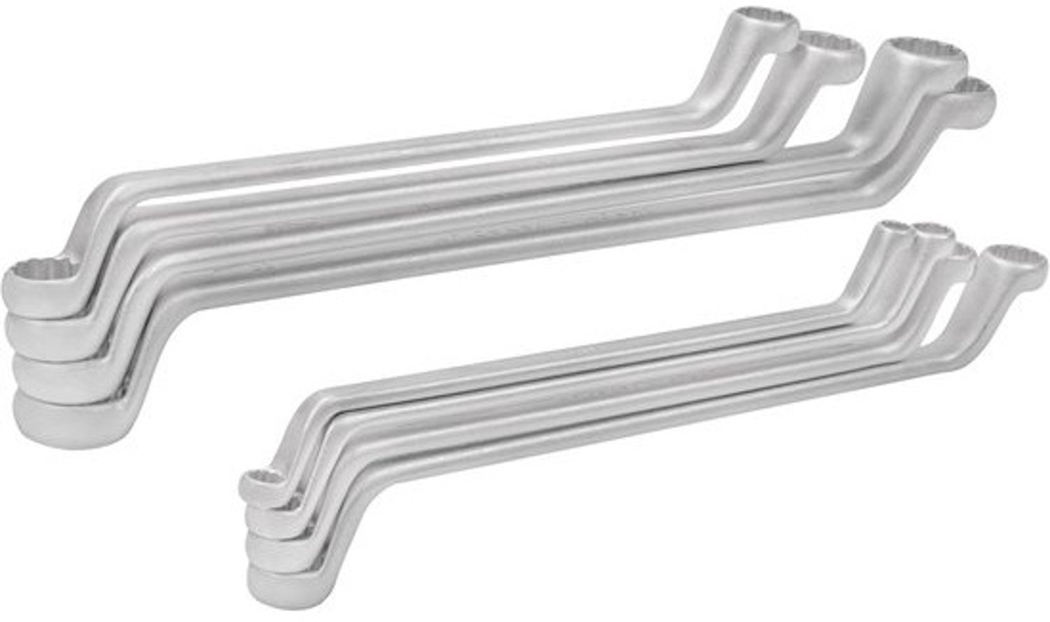 Dubbele ringsleutelset - Dubbele sleutels - Voor moeren vastzetten - 8-delige set - 1/4-1.1/4 AF - Mat verchroomd