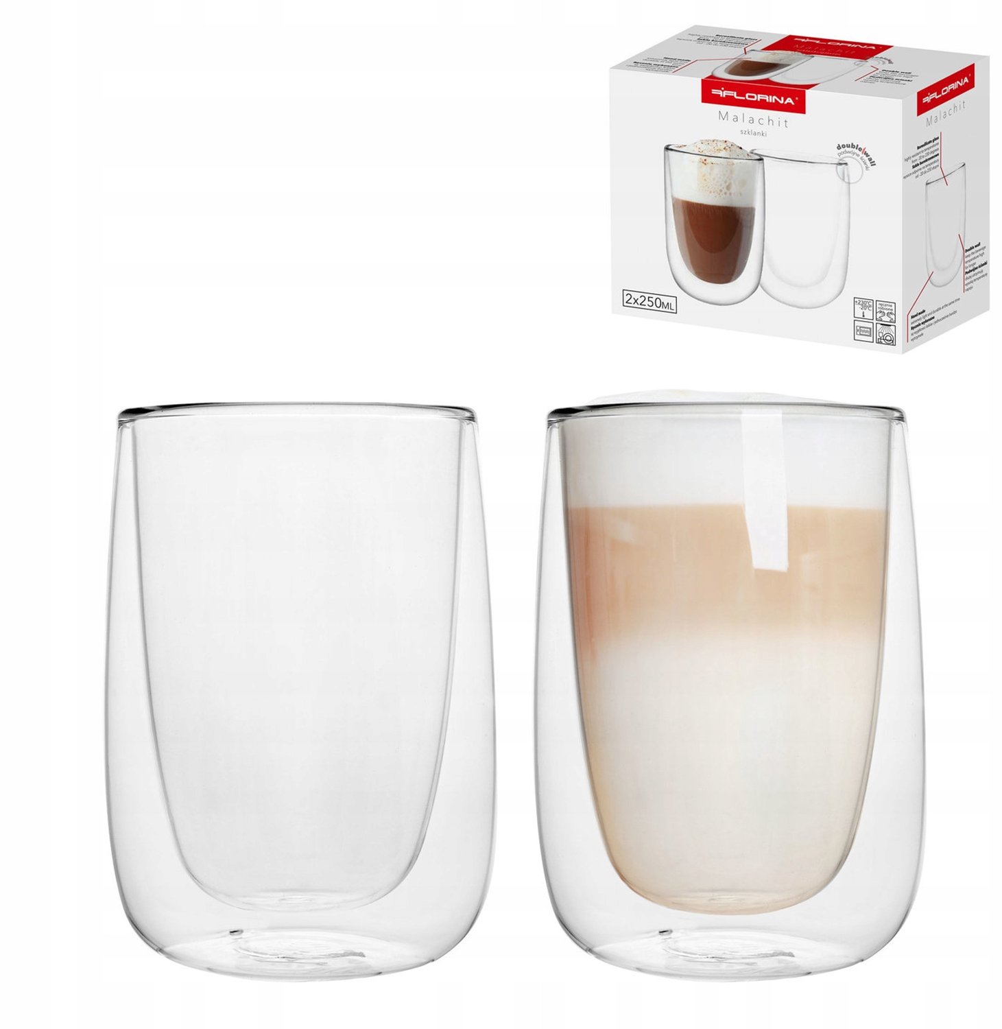 Florina Malachit Thermische Glazen 2 st. 250 ml Dubbele Wand