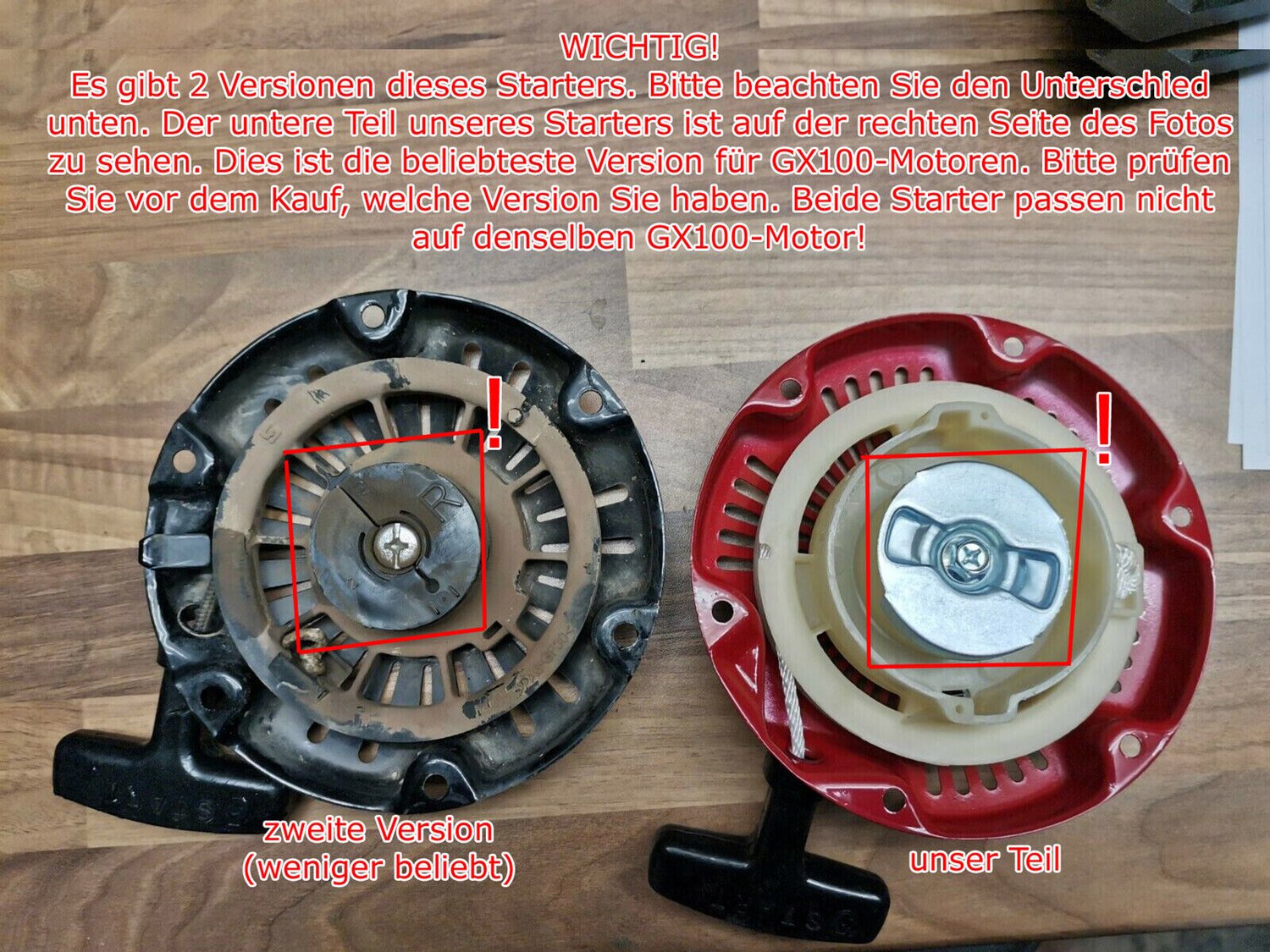 startmechanisme met terugslag voor Honda GX100-motor / 28400-Z0D-V02ZB 28400-Z0D-V02ZC
