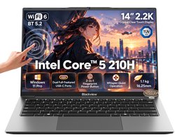 Blackview AceBook 16 Gaming Laptop - 14 inch Full HD - 16 GB DDR4 - 512 GB SSD Intel N6000 - WiFi 6 Windows 11 Pro Notebook - Intel® Graphics - Grijs