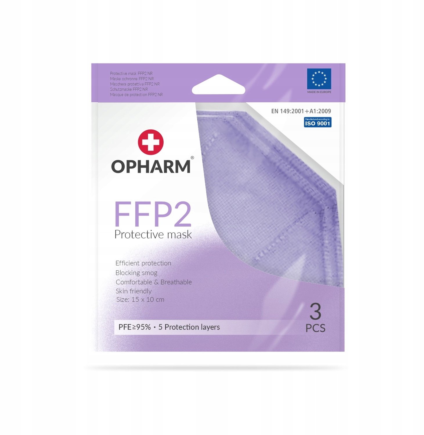 FFP2 Beschermingsmaskers 3 stuks - Paars