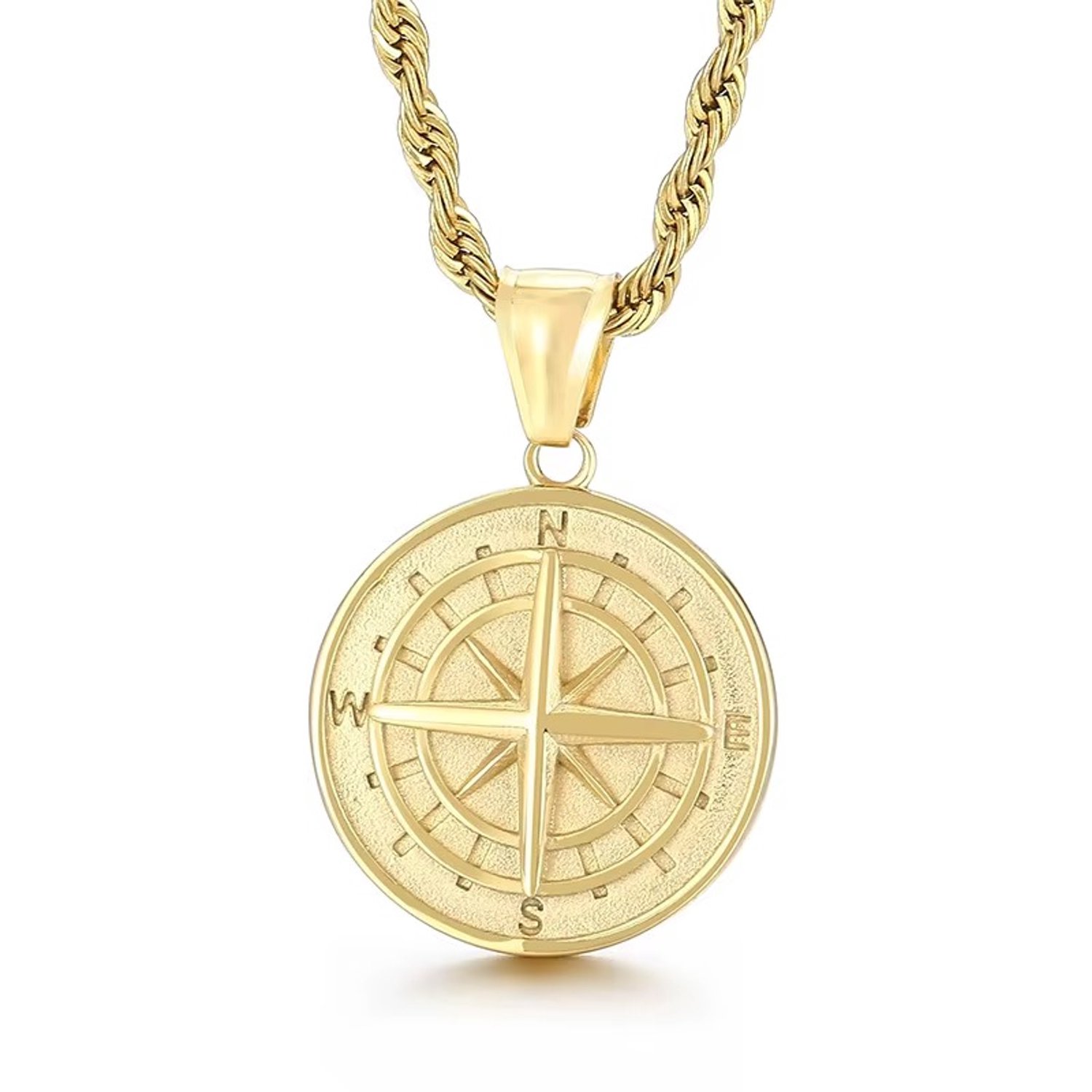 Goudkleurig Kompas Hanger Ketting – Dames & Heren – Compass Sieraad – Goudkleurig