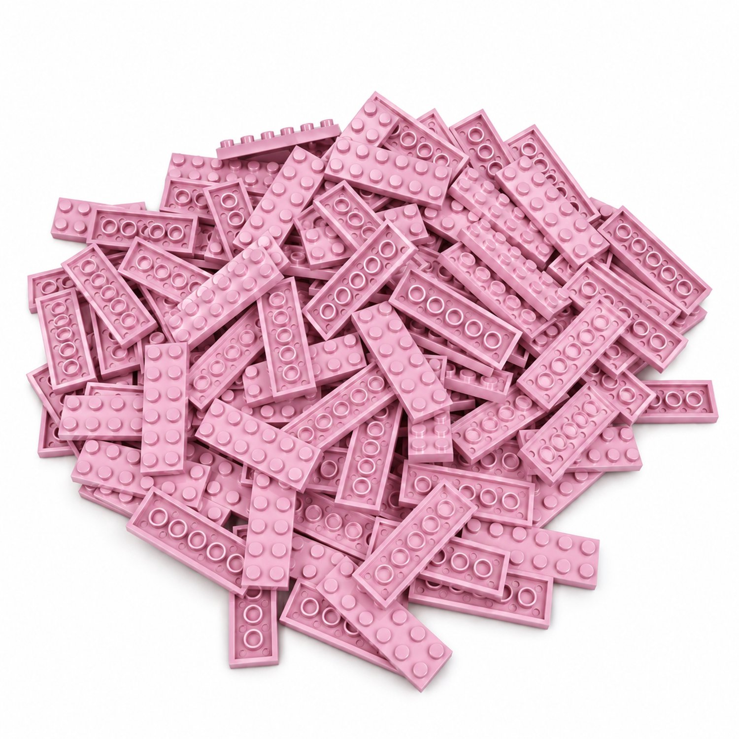 100 Bouwstenen 2x6 plate | Roze | Compatibel met Lego Classic | Keuze uit vele kleuren | SmallBricks