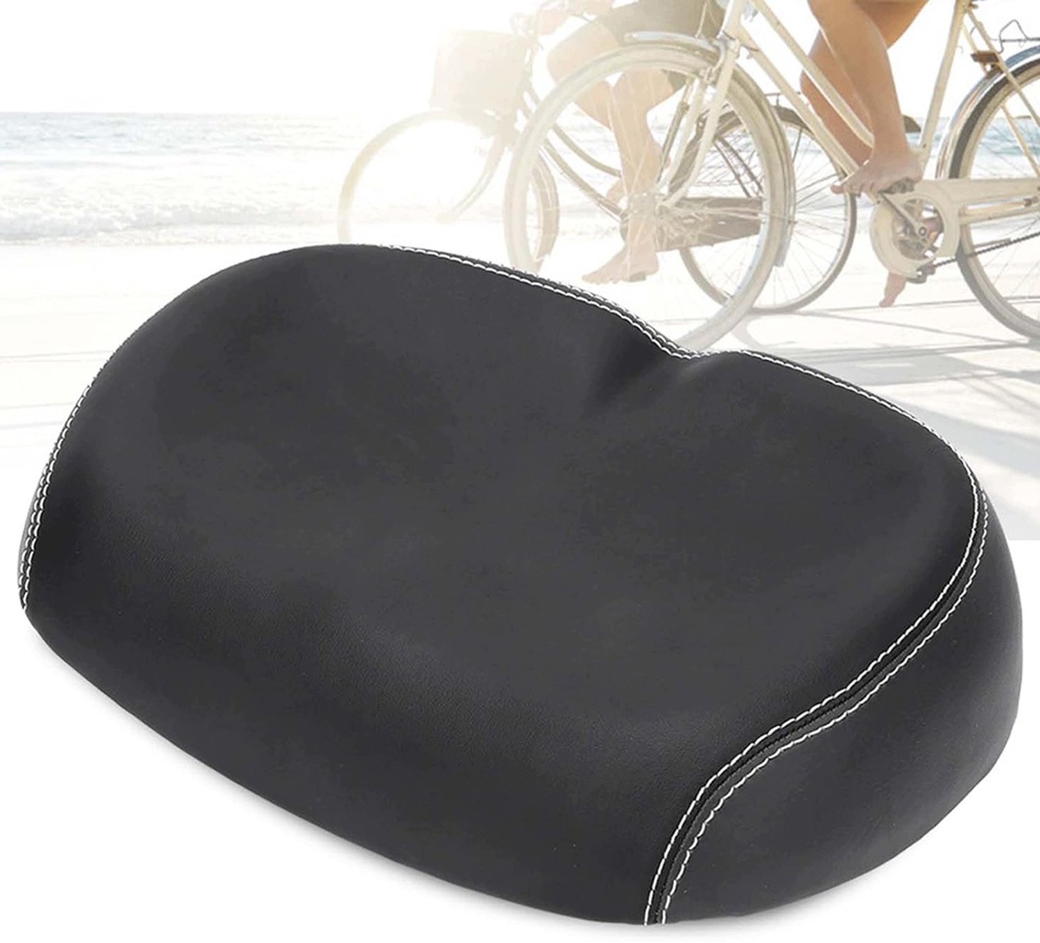 Breed Fietszadel - Comfortabel & Ergonomisch - Zwart
