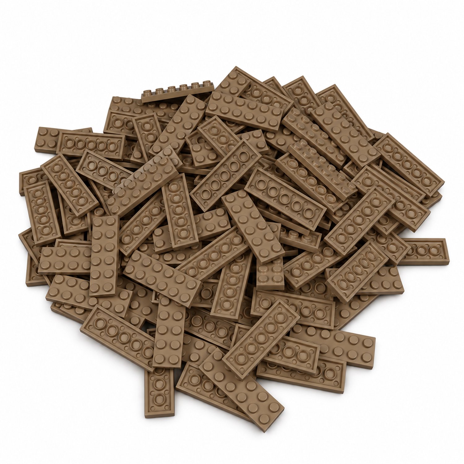 100 Bouwstenen 2x6 plate | Donkertan | Compatibel met Lego Classic | Keuze uit vele kleuren | SmallBricks