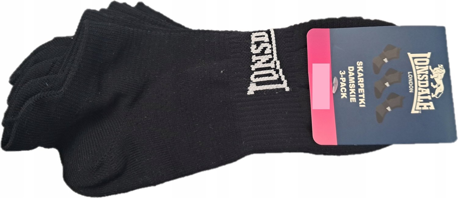 Lonsdale Dames Sportsokken 3-Pack Zwart