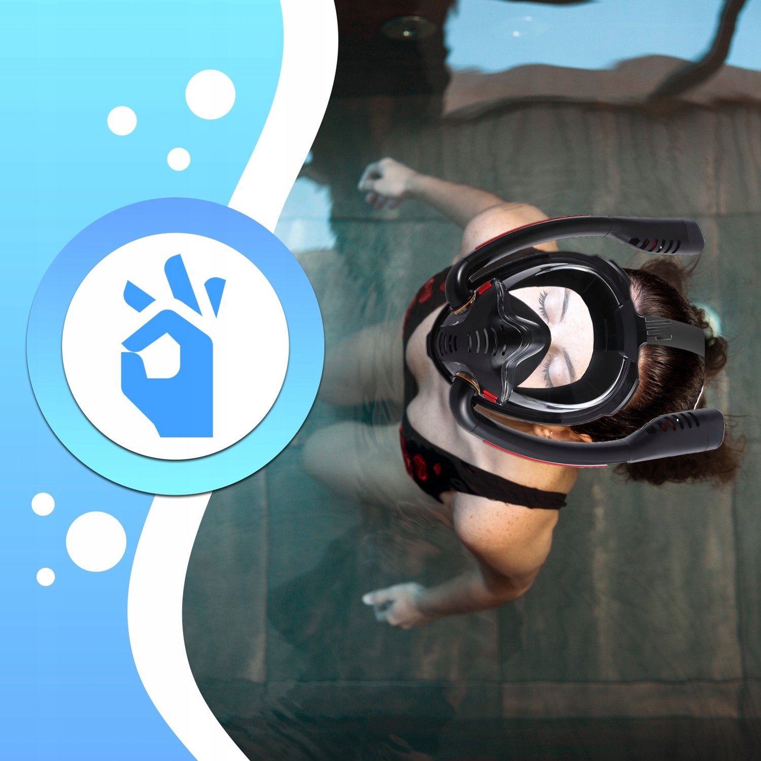 Volledig Gezicht Duikmasker Snorkelen L/XL - Dry Top Systeem