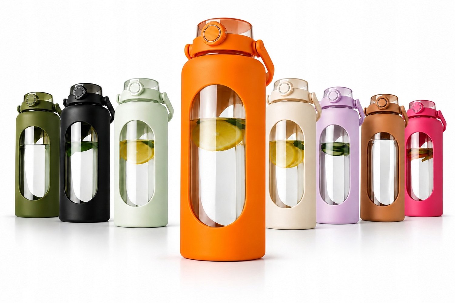 Glazen Bidon 1.8L met Telefoonhouder - Ideaal voor Fitness