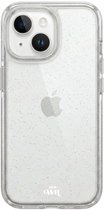 xoxo Wildhearts siliconen glitter hoesje - Sparkle Away Transparent - Siliconen hoesje geschikt voor iPhone 13 Mini- Shockproof case met glitters - Glitter hoesje roze