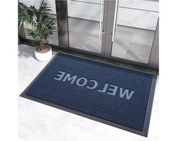 Welkomstmat - Voordeurmat - Voor vuilopvang - Waterabsorberend - 45x75cm - Blauw
