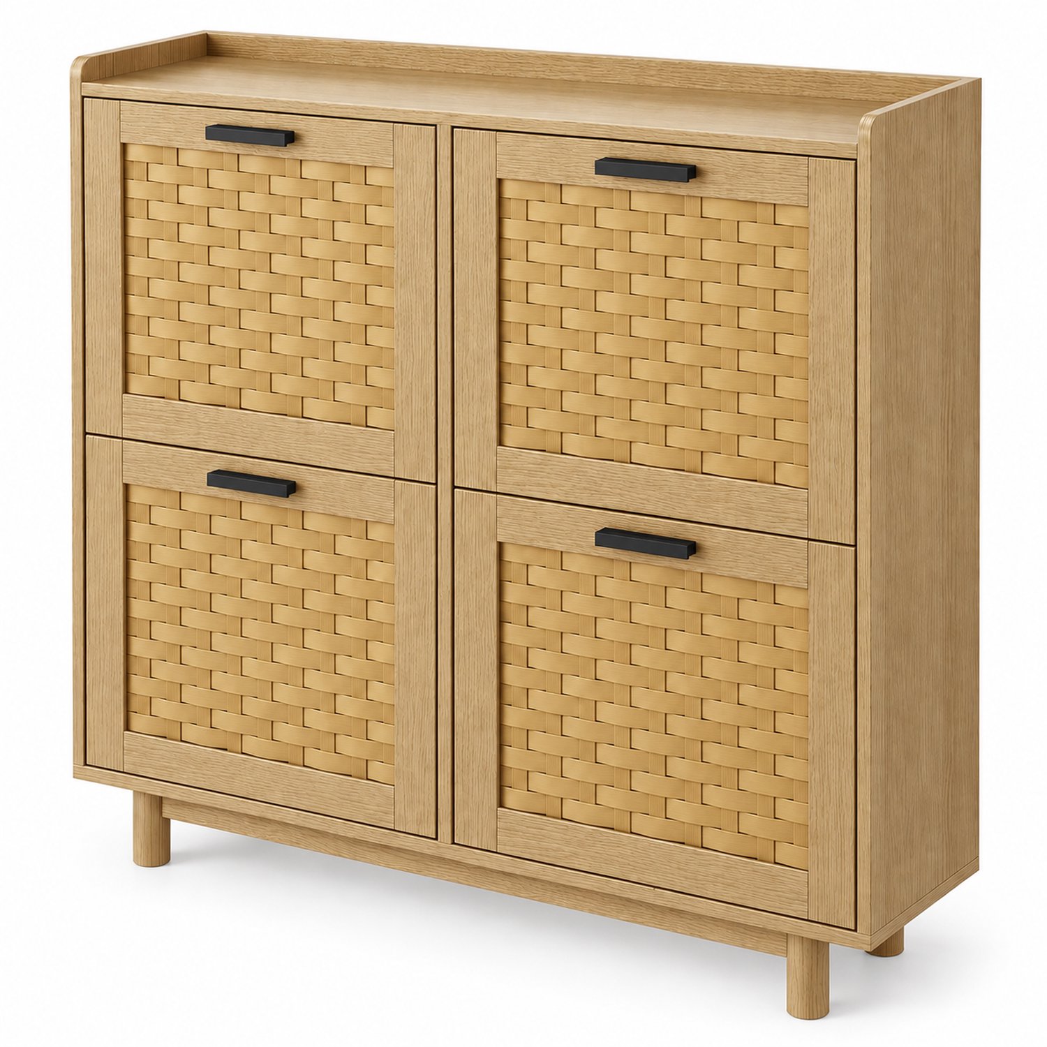 Luxevo Schoenenkast - Tot 16 Paar Schoenen - 8 Rekken 4 Lades - Rattan Hout