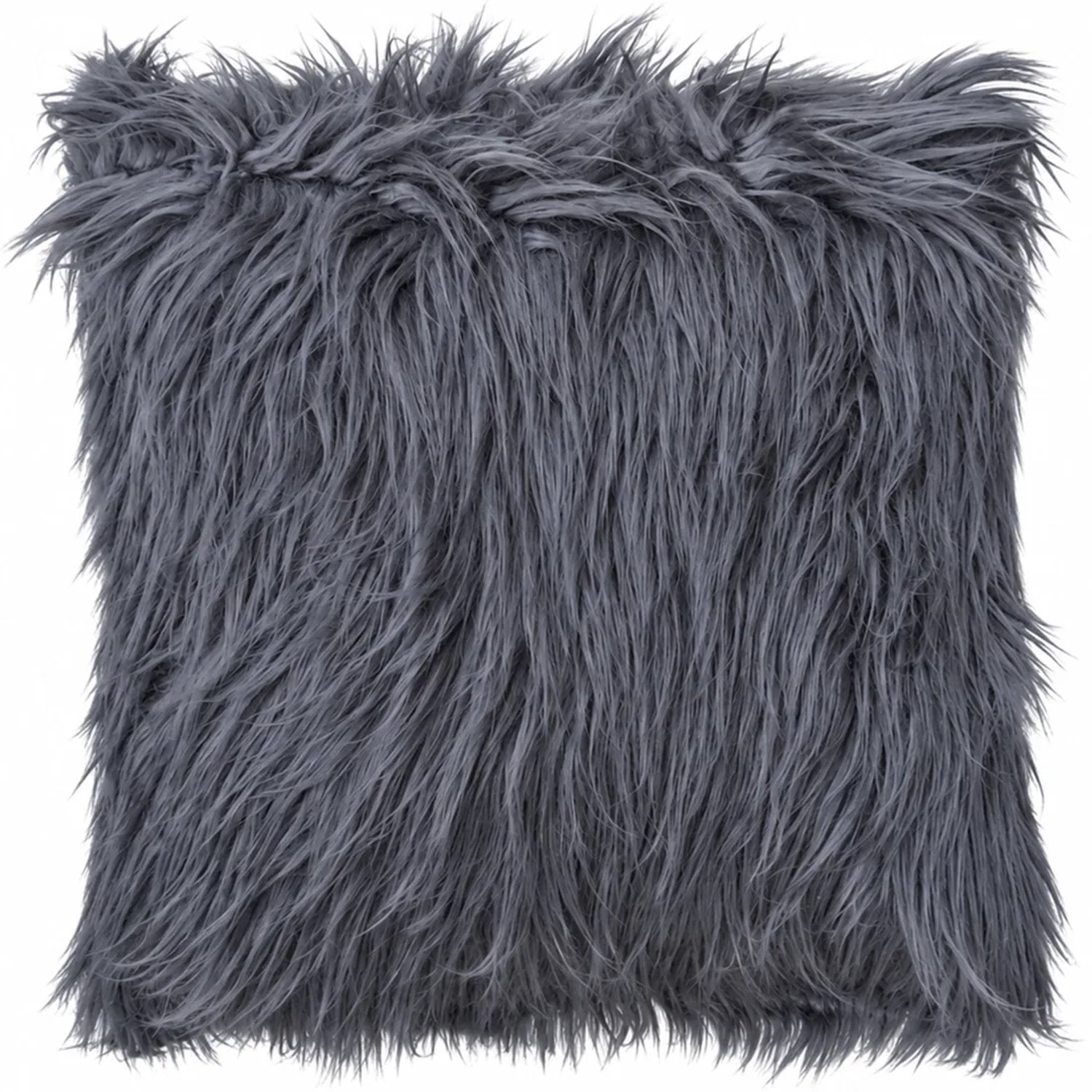 Lavandoux Bont Kussen - Imitatiebont Sierkussen - 45 x 45 cm - Grijs Antraciet grijs