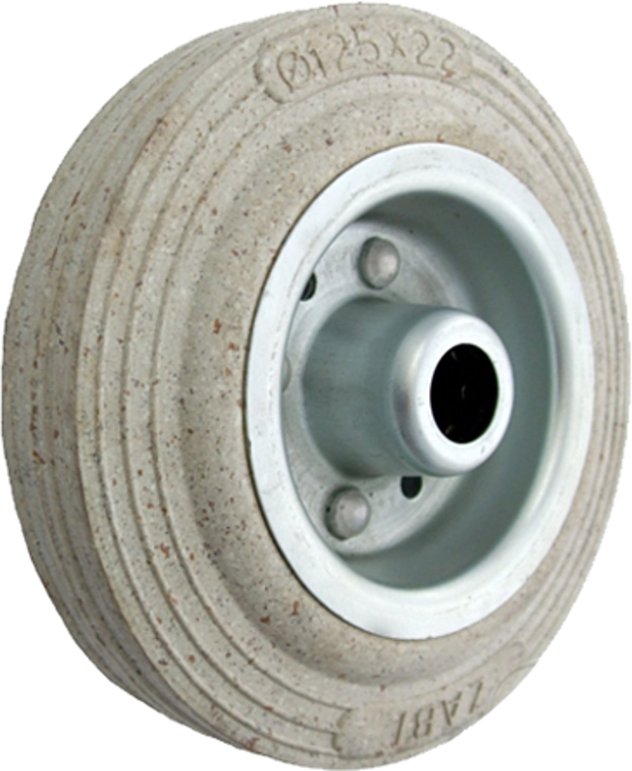 Metaal-rubber wiel 125mm voor karren, 80kg belastbaar
