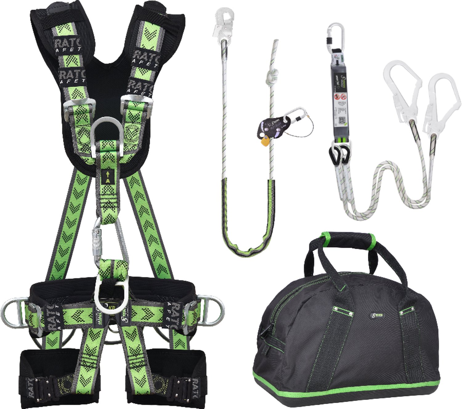 Kratos complete set valbeveiliging Comfort-Plus - Werkpositielijn - Y-leeflijn 1.5m - Maat L-XXL
