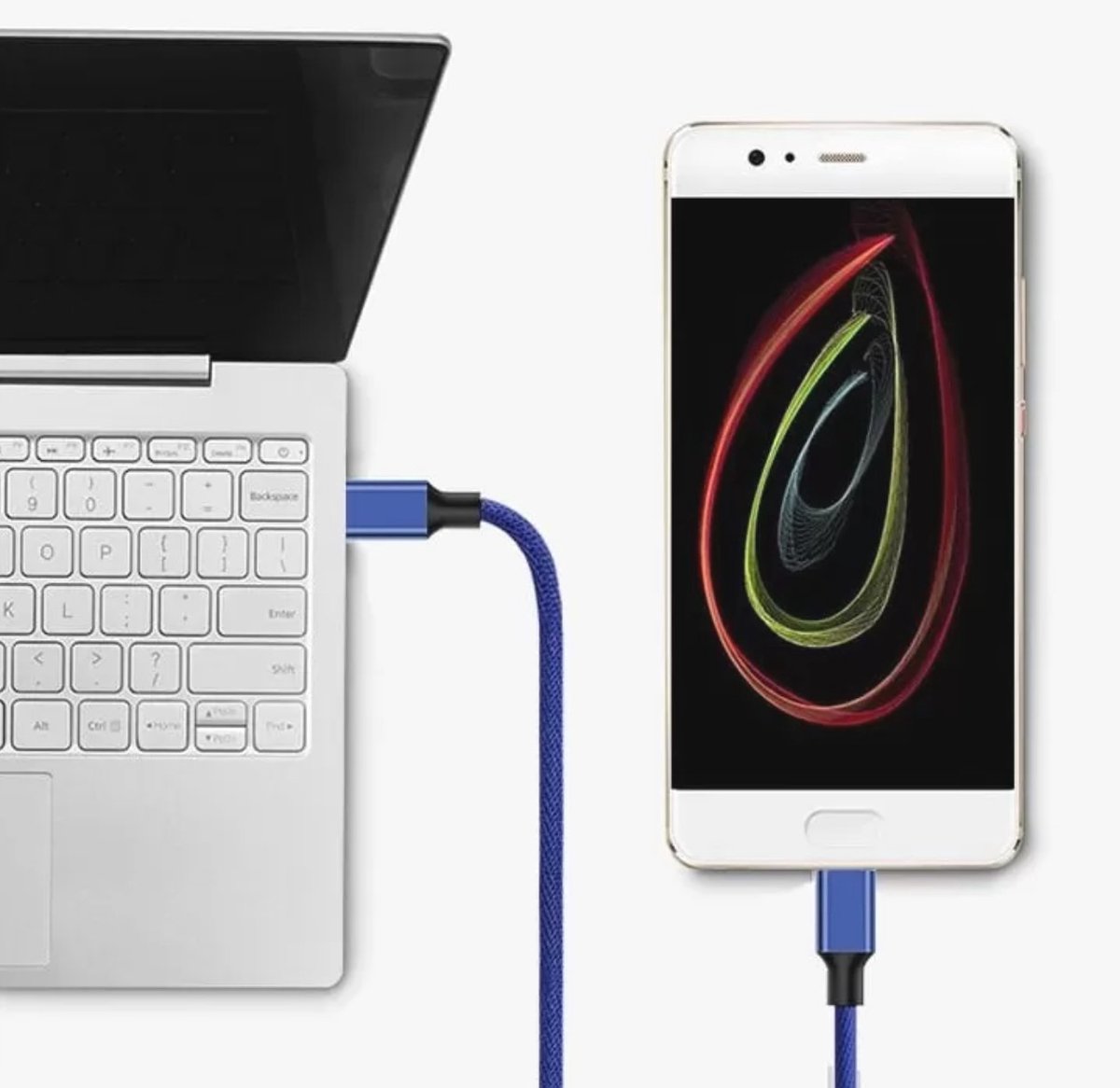 Vayox USB-C-kabel 1,5m Stroomvoorziening Quick Charge 2.0 Blauw