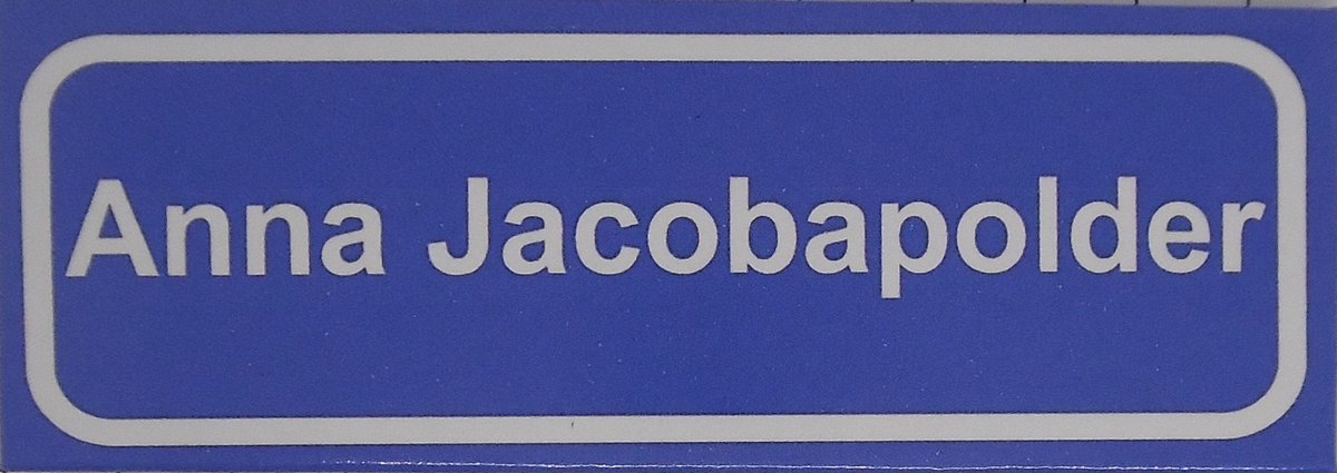 Souv© - koelkast magneet - plaatsnaam bord - kombord - souvenir - koelkastmagneetje - relatiegeschenk Anna Jacobapolder