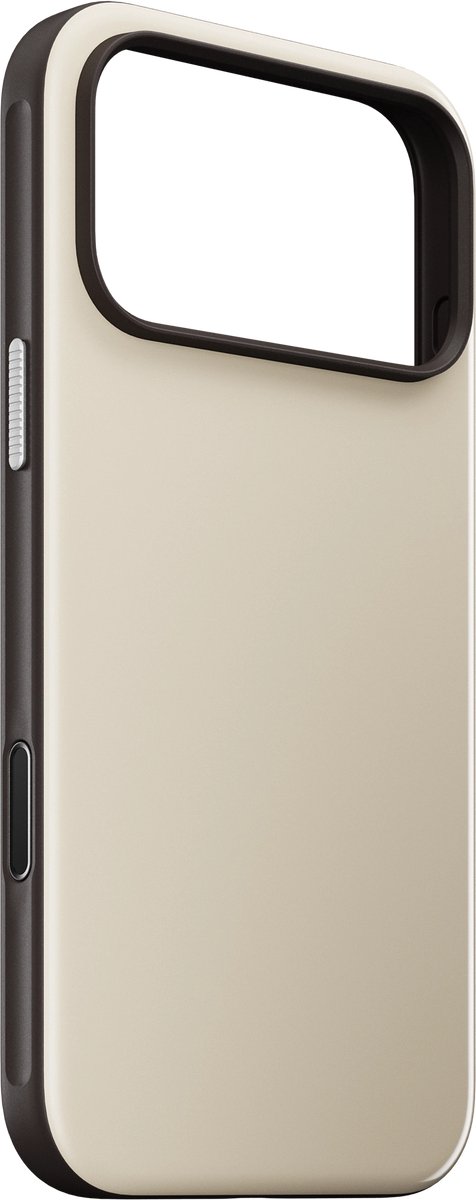 Nomad Sport hoesje iPhone 18 Pro Max – Bescherming tegen vallen van 2,5 meter – Compatibel met MagSafe en Qi opladen – Verwisselbare oranje zijknoppen - Beige