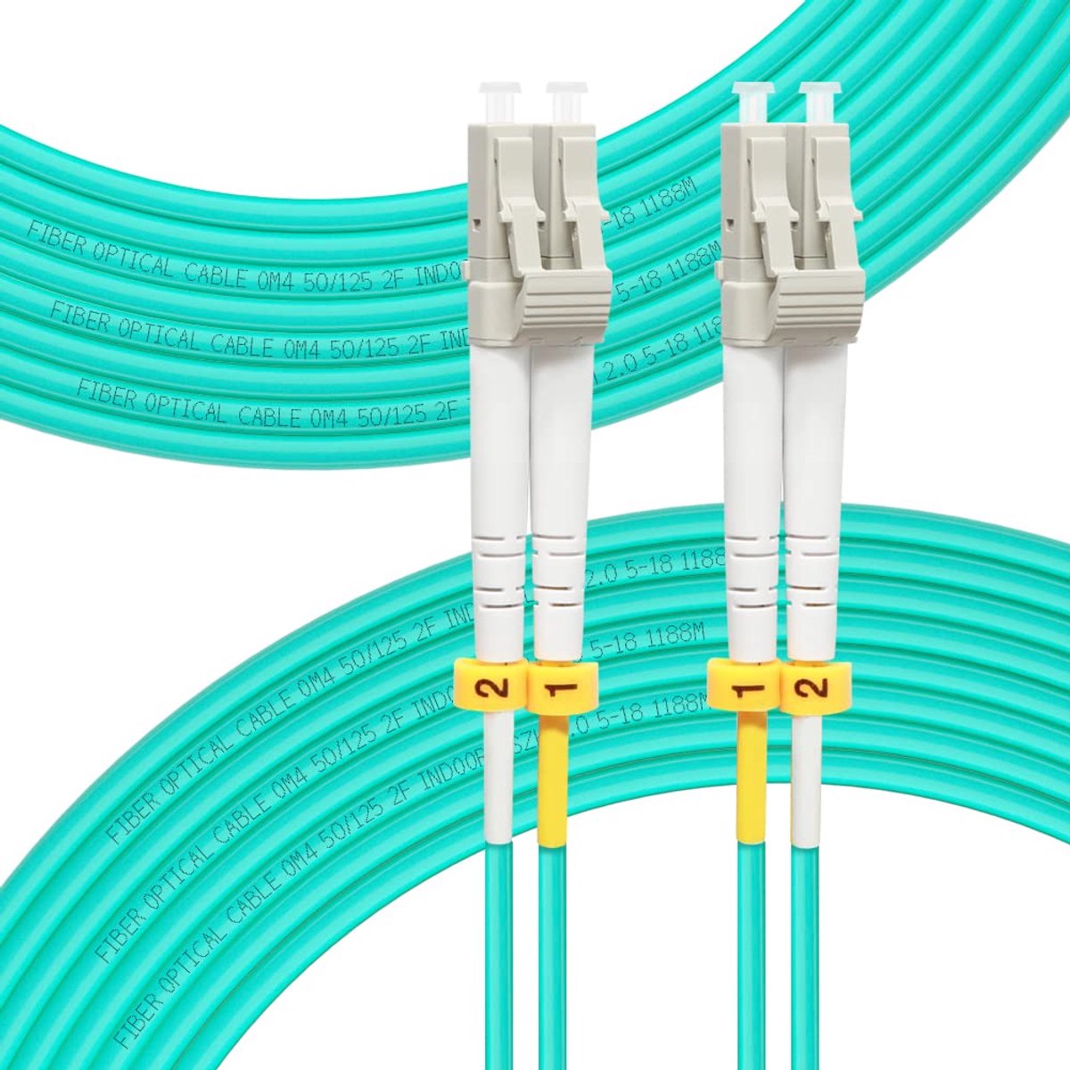 50M OM4 LC naar LC LWL glasvezel patchkabel | Lengteopties: 0,2 m-50 m, 40 GB/100 GB Duplex LC-LC 50/125 rond multimode LWL kabel LSZH 50 meter