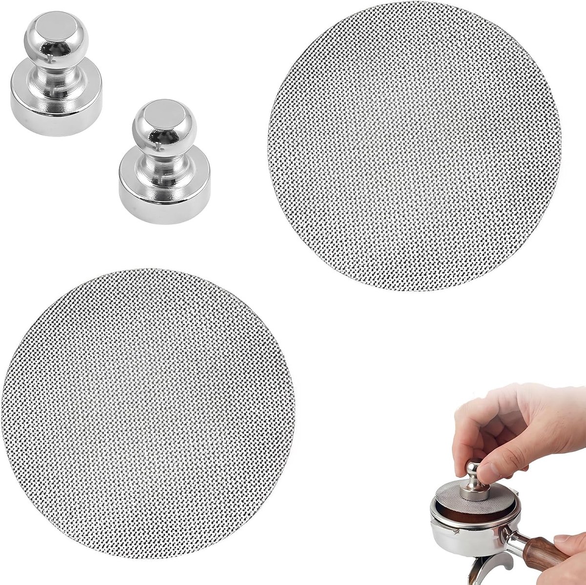 2 stuks Puck Screen 53 mm espressofilter voor filterhouder 1,7 mm dikte 316 roestvrij staal 150µm herbruikbaar koffiefilter voor espressomachine