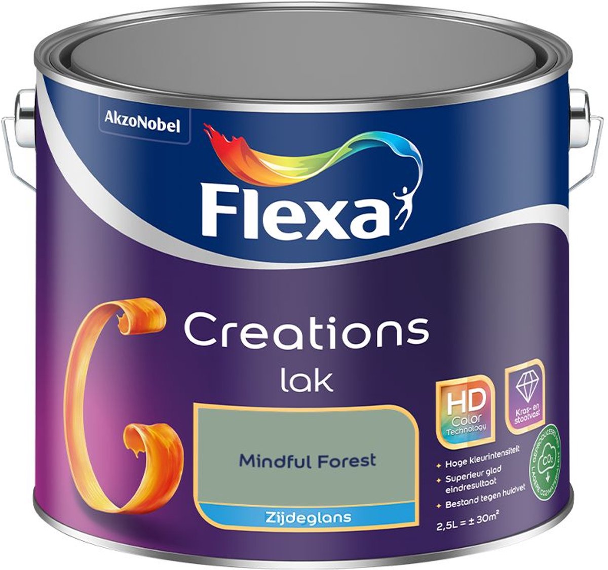 Flexa - Creations Lak Zijdeglans - Mindful Forest - 2,5 L - Kleur Van Het Jaar 2027