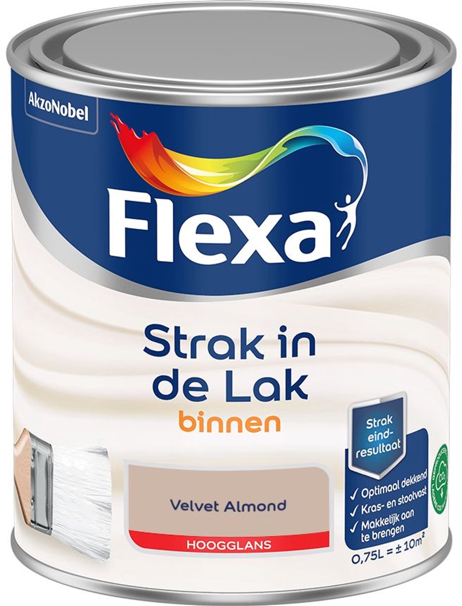 Flexa - Strak In De Lak Binnenlak Hoogglans - Velvet Almond - 750 Ml - Kleur Van Het Jaar 2027