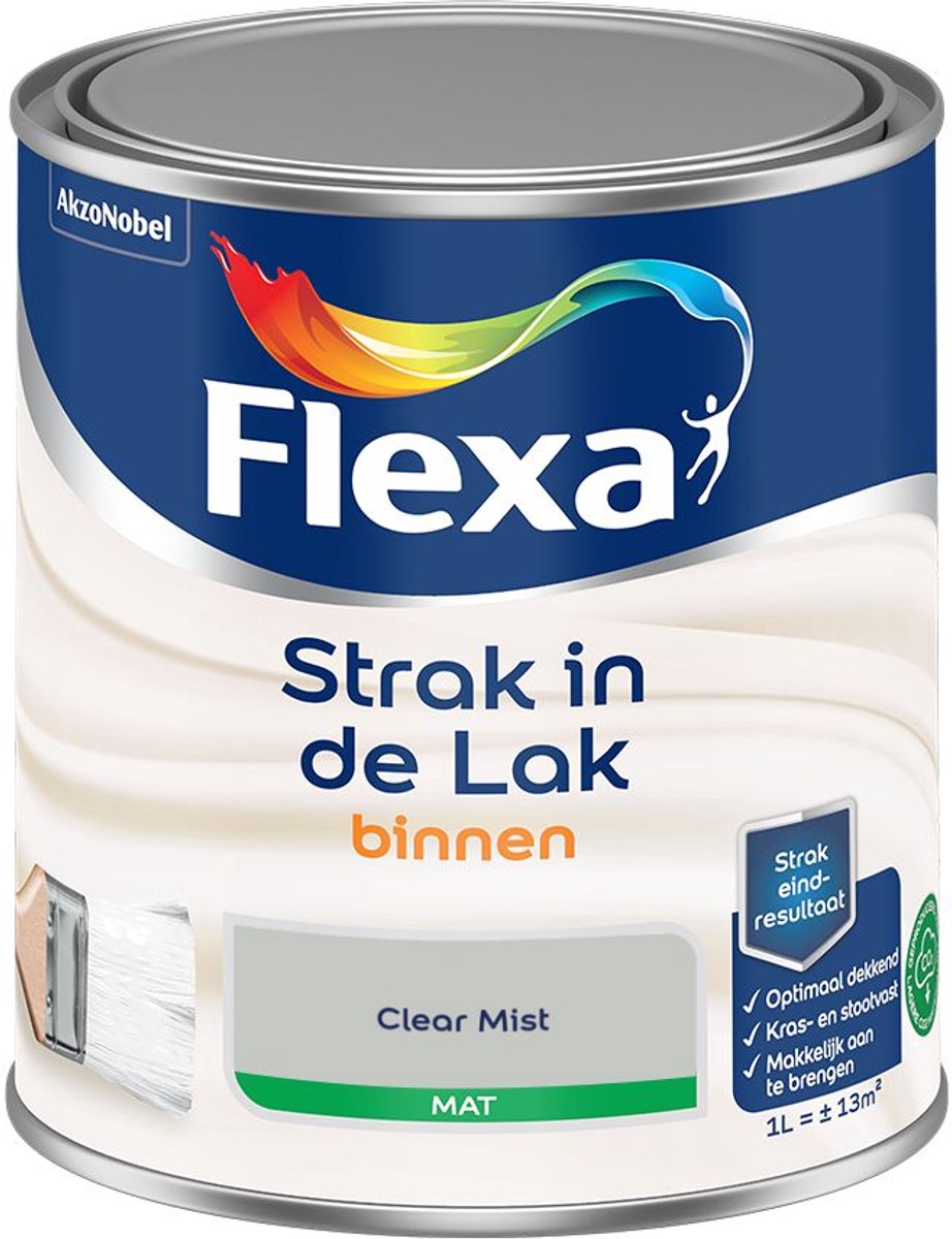 Flexa - Strak In De Lak Binnenlak Mat - Clear Mist - 1 L - Kleur Van Het Jaar 2027