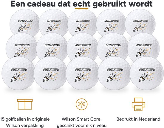 Wilson Golfballen Gefeliciteerd - Verjaardag Golf Cadeau - 15 stuks van Wilson — afbeelding 3