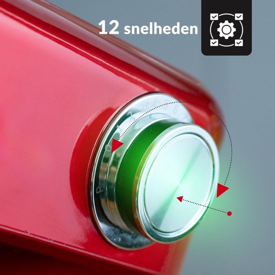 Kavo Deegmachine - Mixer met Kneedhaak - Kneedmachine - Rood - 23cm x 34cm x 36cm van Kavo — afbeelding 3