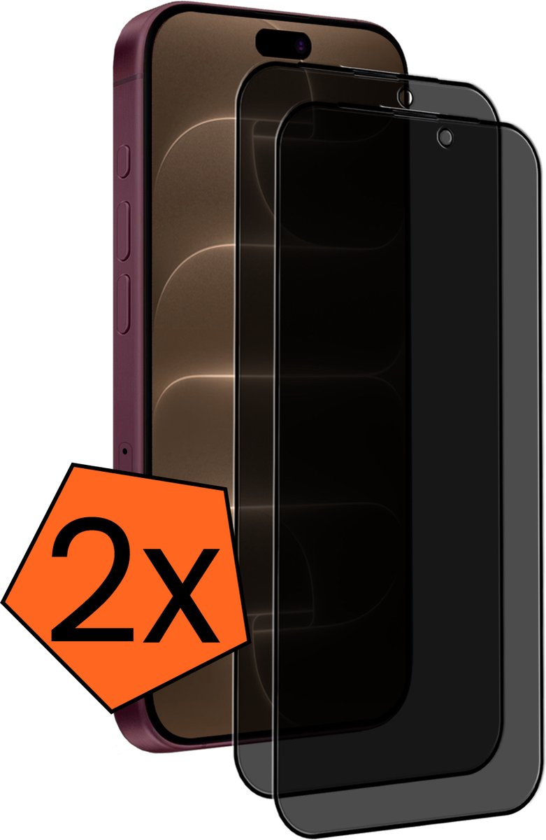 Screenprotector - 2 Stuks - Geschikt voor Apple iPhone 18 Pro - Privacy Filter - Gehard Glas - Beschermglas - Tempered Glass - Screen Protector