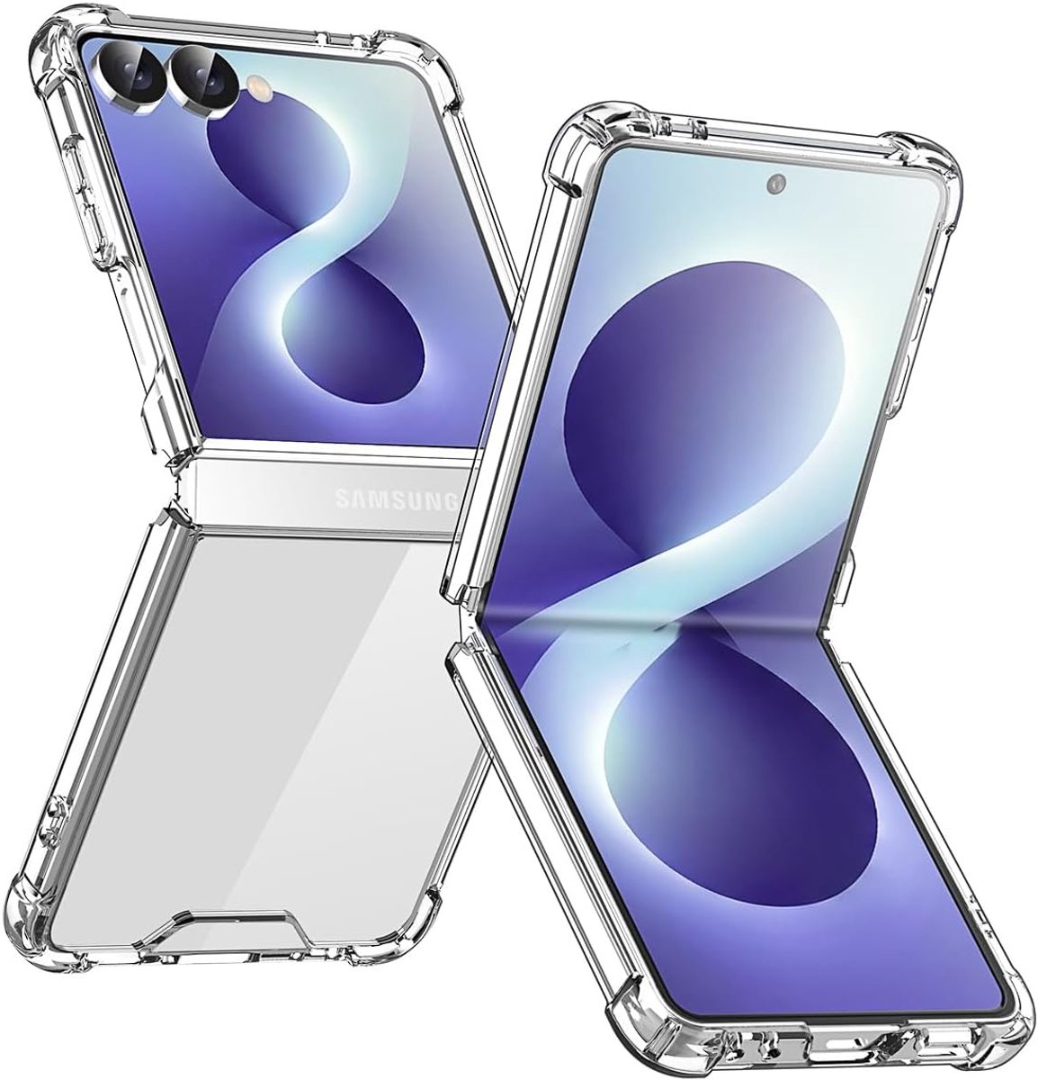 AziLine Shockproof Case Geschikt voor Samsung Galaxy Z Flip 8 - Transparante Luxe Flip8 Bescherming Hoesje - Maximaal Stevig en Premium Kwaliteit geschikt voor Samsung Galaxy Z Flip 8