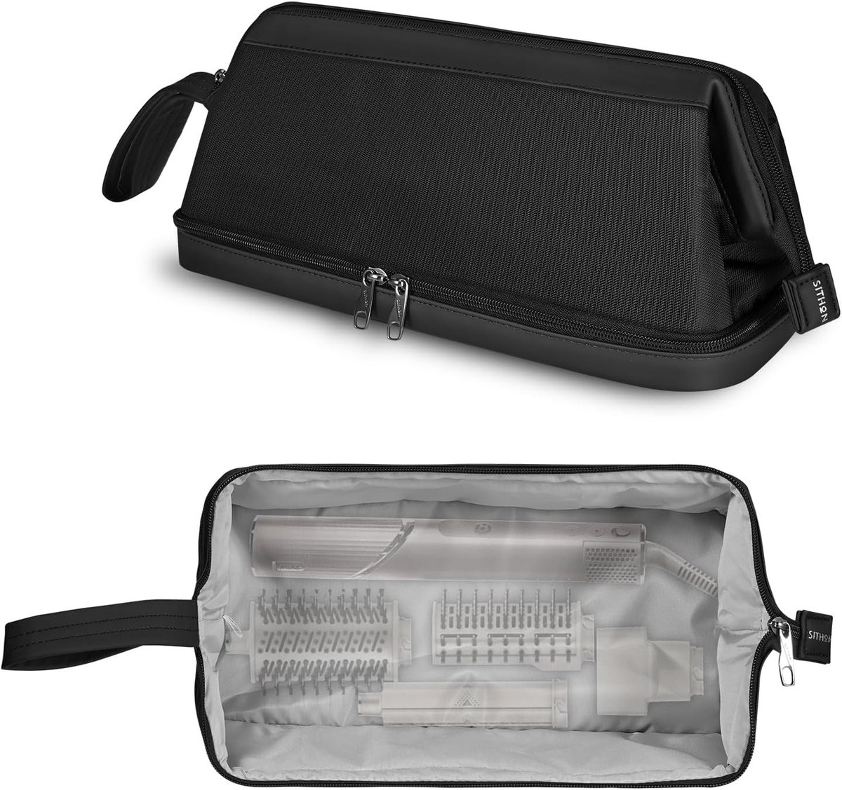 Reisbag voor Airwrap Styler en Supersonic Haardroger, Dubbele Laag Draagtas voor Haarstyling Tools en Accessoires, Opbergzak in Zwart