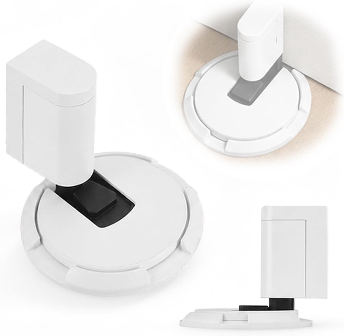 Verstelbare zelfklevende magnetische deurstopper van zink voor optimale bescherming en gebruiksgemak