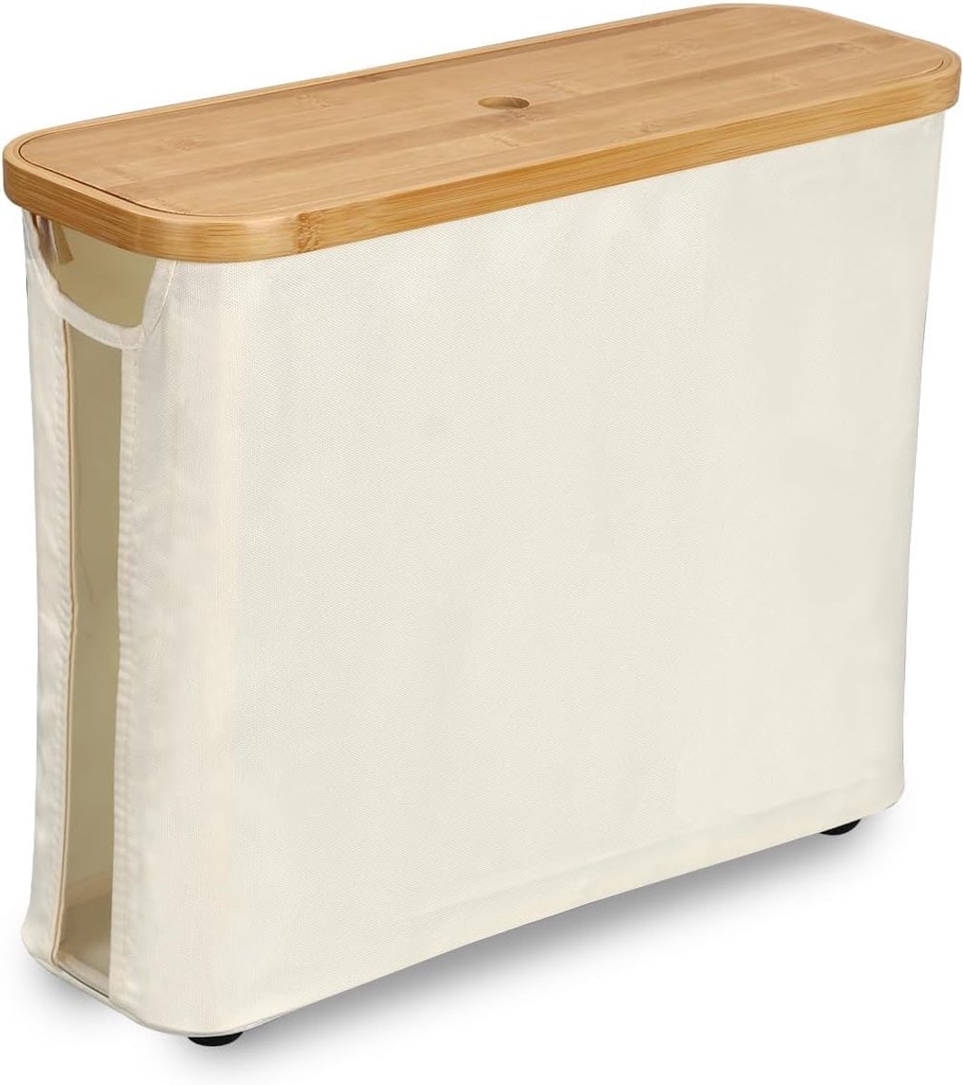 24 l beige met deksel, toiletpapierhouder voor badkamer met transparant venster, ruimtebesparende wc-organizer, 44,5 x 15 x 35 cm